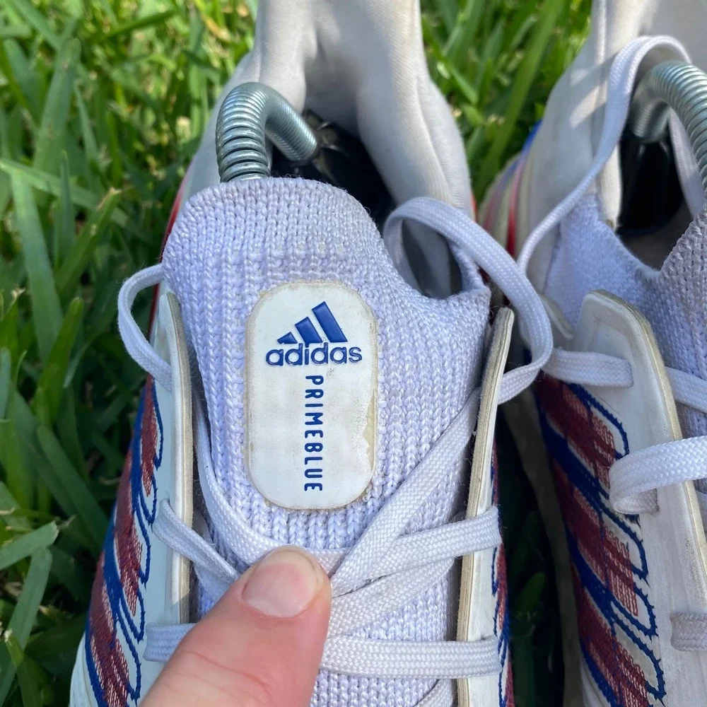 Adidas Ultraboost 20 Primeblue White Blue Red Mens Running Shoes EG0712 Sz 10.5